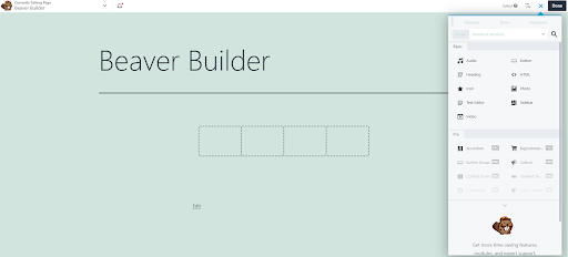 Ease of use with Beaver Builder